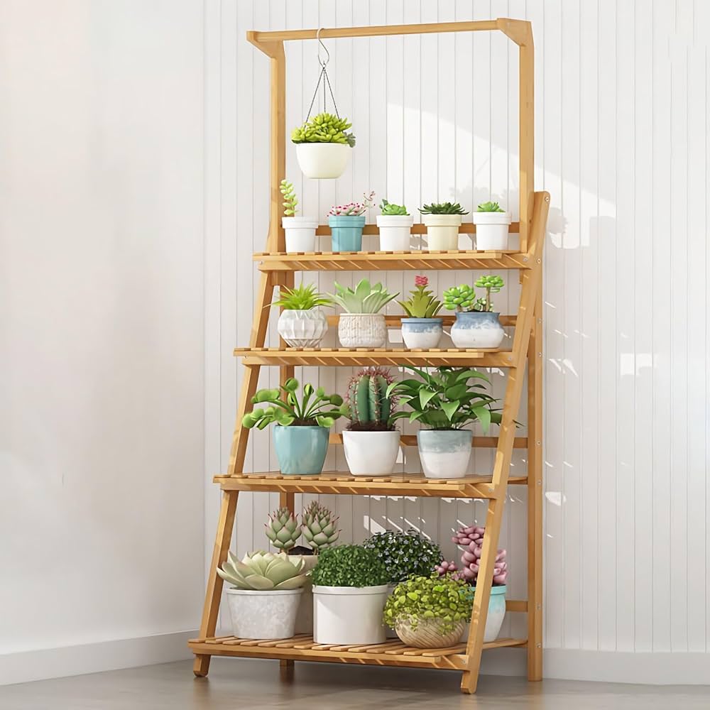 Amazon.co.jp: 折りたたみ式 フラワースタンド天然竹製